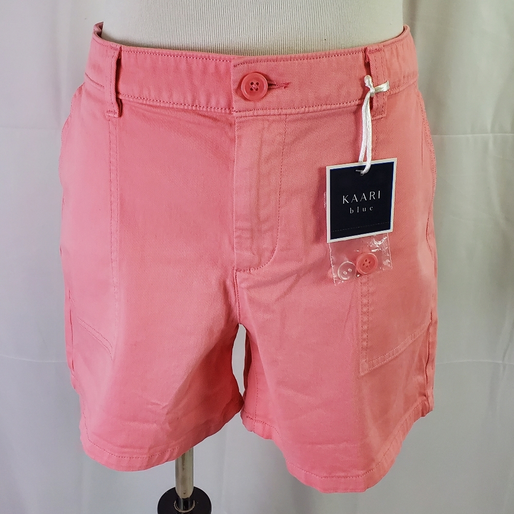 Kaari Blue women's coral colored utility shorts